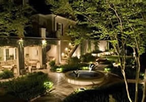 Andys Sprinkler Drainage installs and repairs residential and commercial outdoor LED low voltage lighting for security, beauty, and safety on patios, walkways, and trees